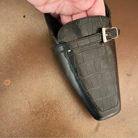 Life Stride black croc embossed buckle kitten heel size 10 - Picture 8 of 14